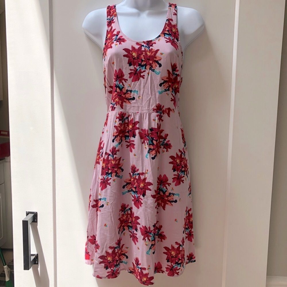 Roxy floral pink skater dress woman’s size S